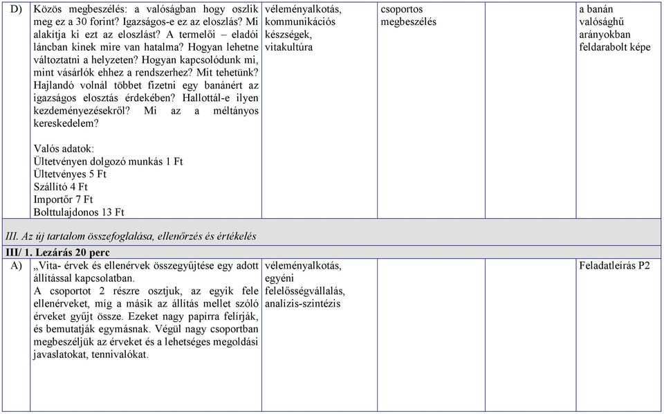 Hallottál-e ilyen kezdeményezésekről? Mi az a méltányos kereskedelem? Valós adatok: Ültetvényen dolgozó munkás 1 Ft Ültetvényes 5 Ft Szállító 4 Ft Importőr 7 Ft Bolttulajdonos 13 Ft III.