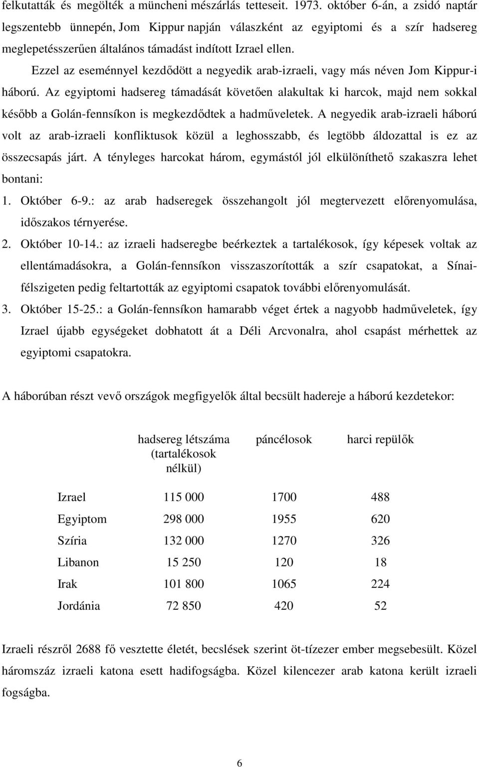 Ezzel az eseménnyel kezdődött a negyedik arab-izraeli, vagy más néven Jom Kippur-i háború.