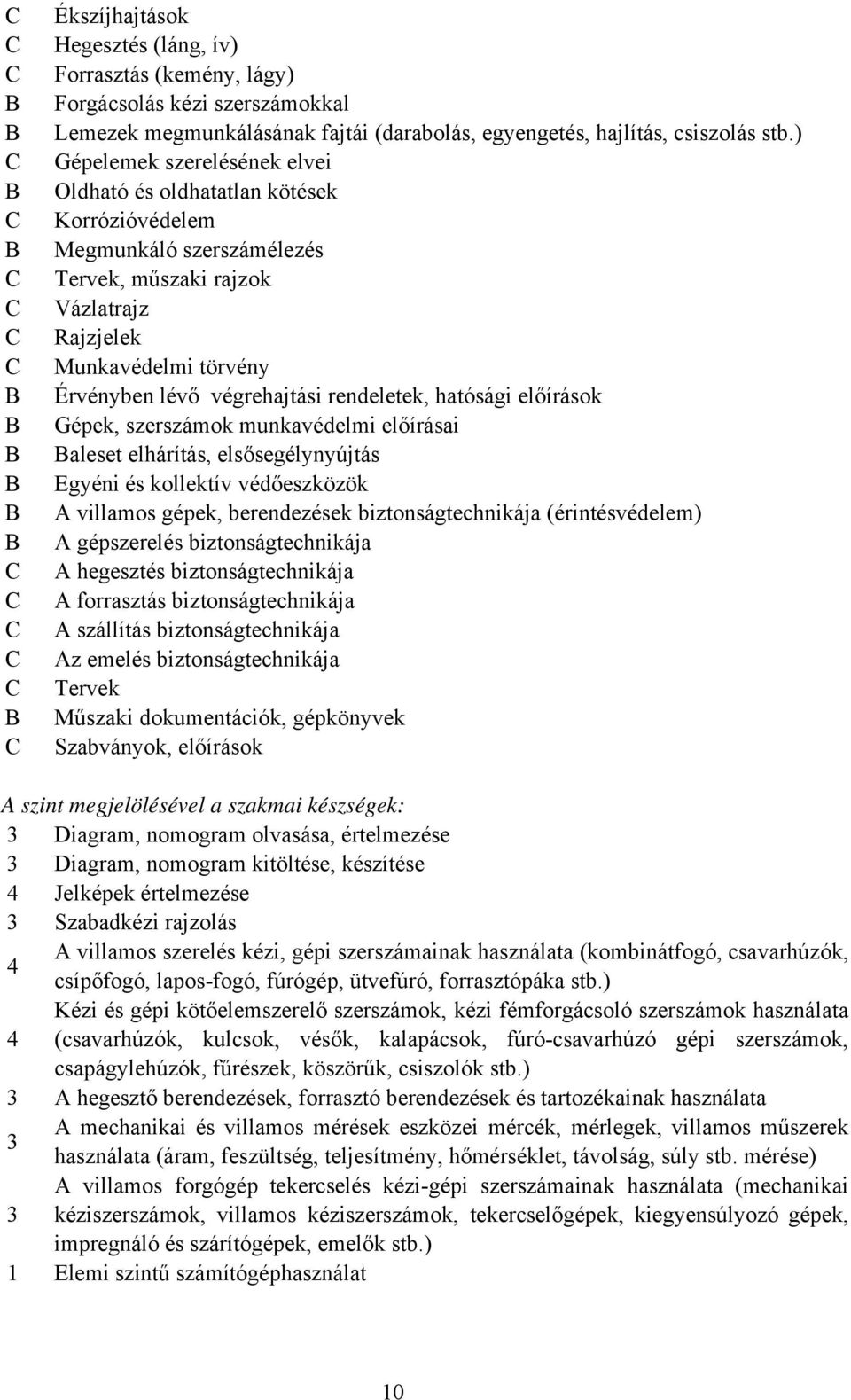 rendeletek, hatósági előírások Gépek, szerszámok munkavédelmi előírásai aleset elhárítás, elsősegélynyújtás Egyéni és kollektív védőeszközök A villamos gépek, berendezések biztonságtechnikája