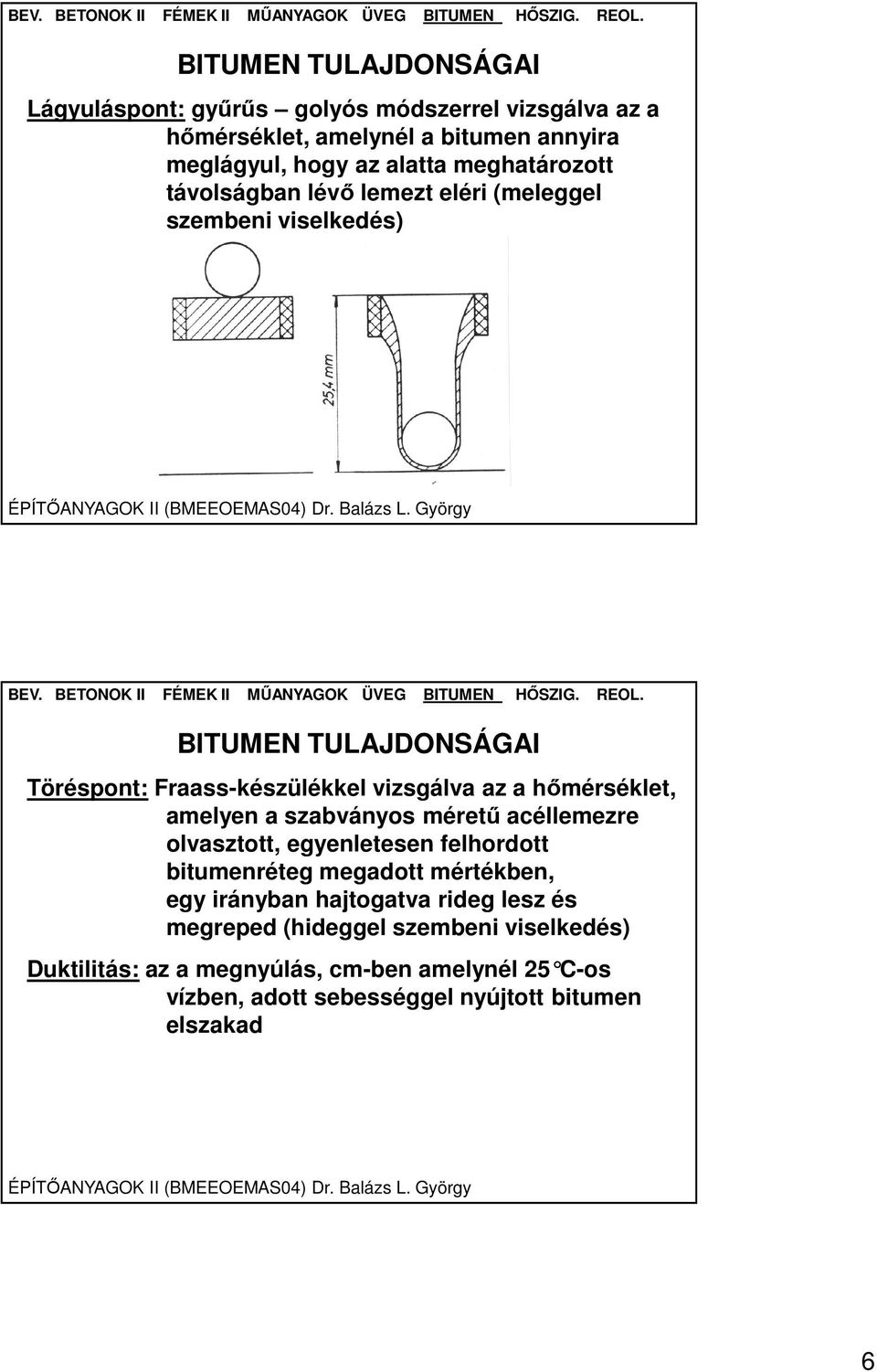 hőmérséklet, amelyen a szabványos méretű acéllemezre olvasztott, egyenletesen felhordott bitumenréteg megadott mértékben, egy irányban hajtogatva