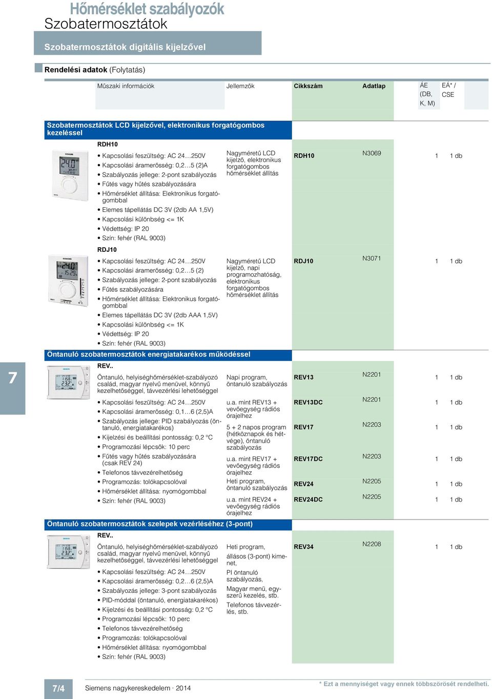 állítás RDH10 N3069 RDJ10 Kapcsolási feszültség: AC 24 250V Nagyméretű LCD Kapcsolási áramerősség: 0,2 5 (2) kijelző, napi programozhatóság, elektronikus Fűtés szabályozására forgatógombos