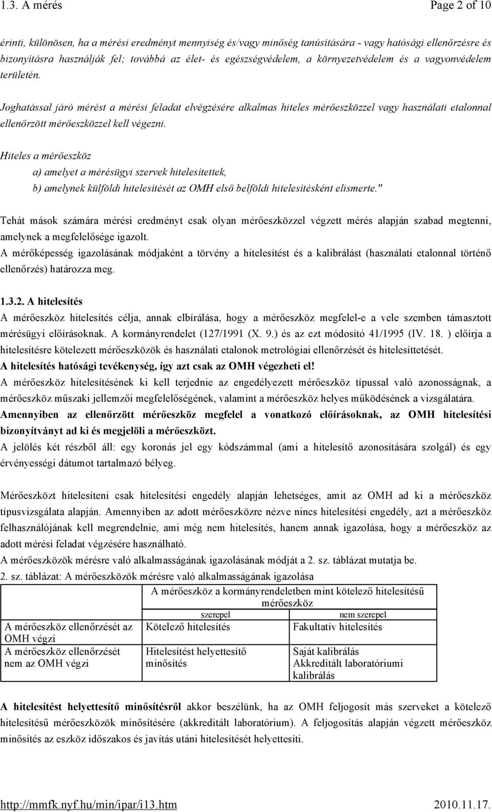 Joghatással járó mérést a mérési feladat elvégzésére alkalmas hiteles mérőeszközzel vagy használati etalonnal ellenőrzött mérőeszközzel kell végezni.