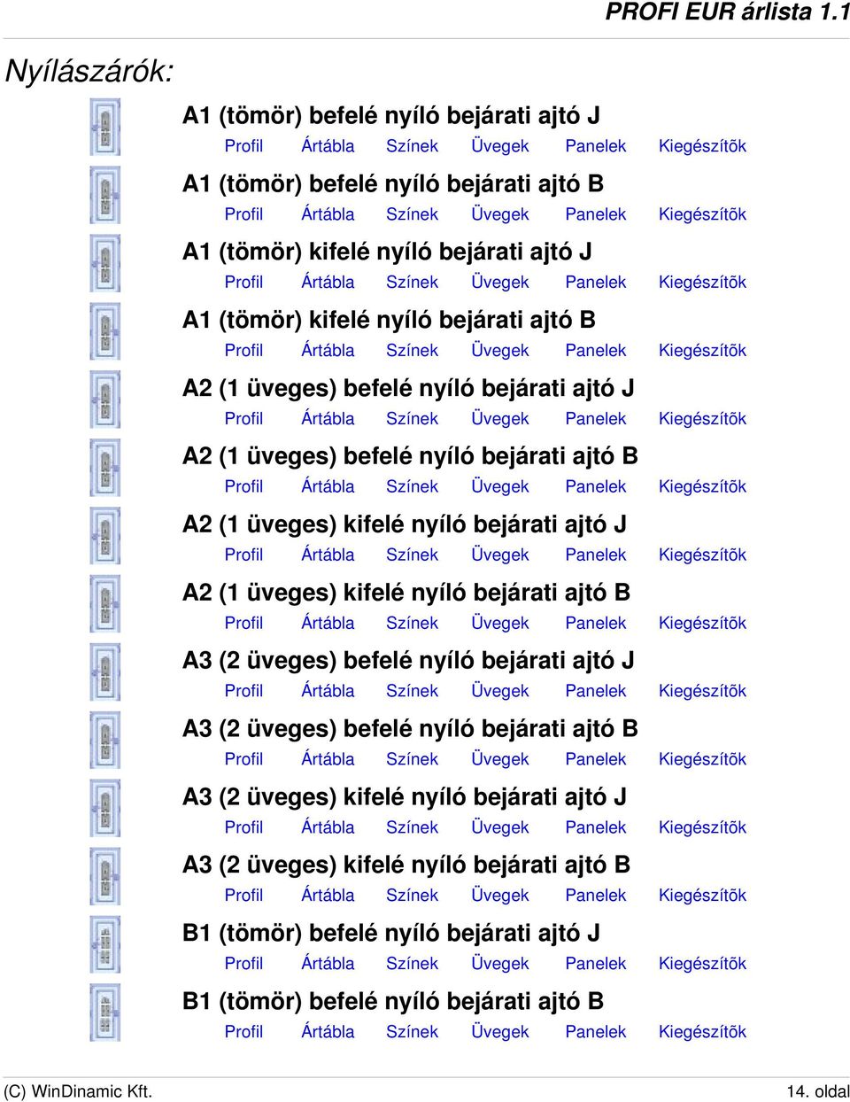 A2 (1 üveges) kifelé nyíló bejárati ajtó B A3 (2 üveges) befelé nyíló bejárati ajtó J A3 (2 üveges) befelé nyíló bejárati ajtó B A3 (2 üveges) kifelé