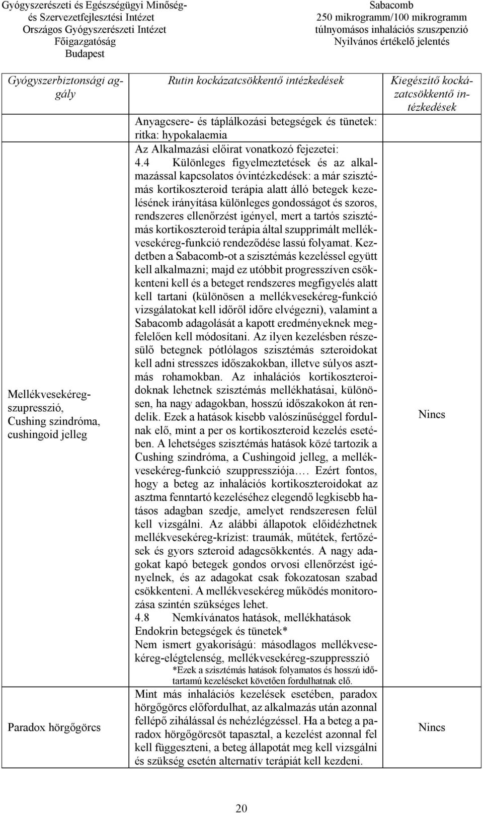 4 Különleges figyelmeztetések és az alkalmazással kapcsolatos óvintézkedések: a már szisztémás kortikoszteroid terápia alatt álló betegek kezelésének irányítása különleges gondosságot és szoros,