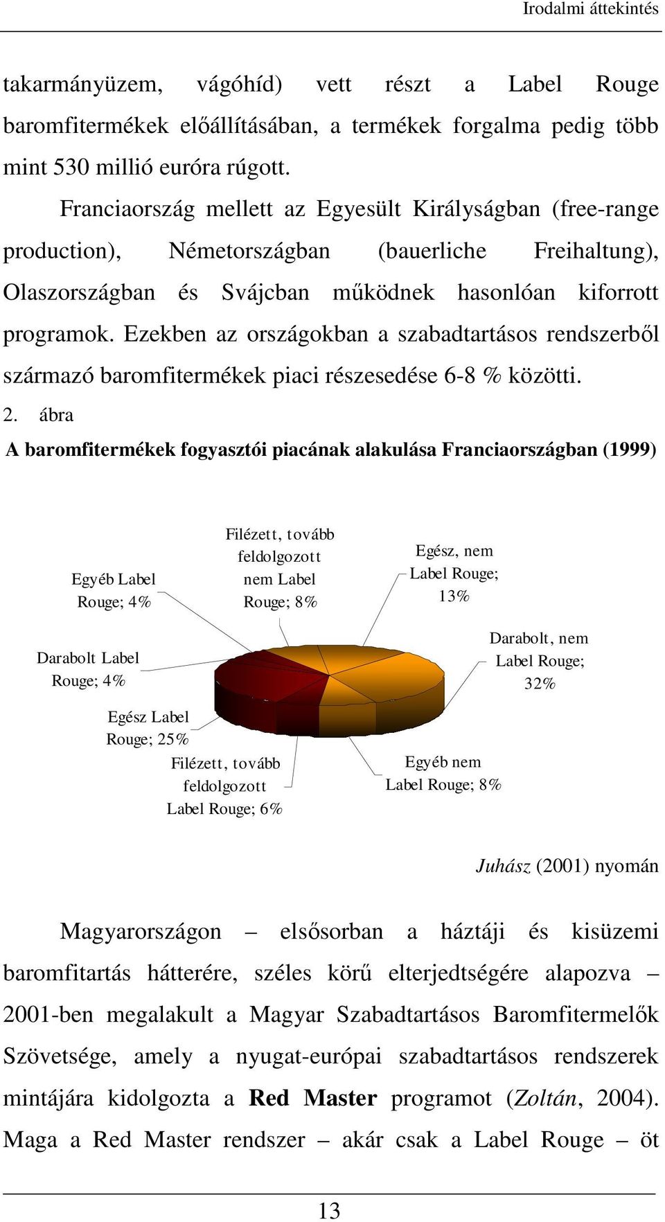 Ezekben az országokban a szabadtartásos rendszerbıl származó baromfitermékek piaci részesedése 6-8 % közötti. 2.