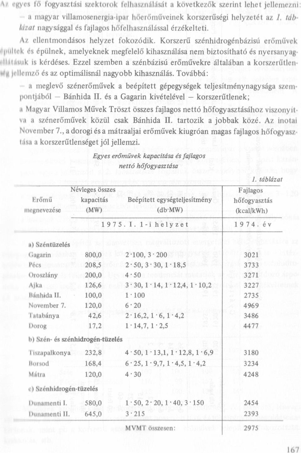 Korszerű szénhidrogénbázisú erőművek epııek és épünek, ameyeknek megfeeő kihasznáása nem biztosítható és nyersanyag-.-rıtzısıık is kérdéses.