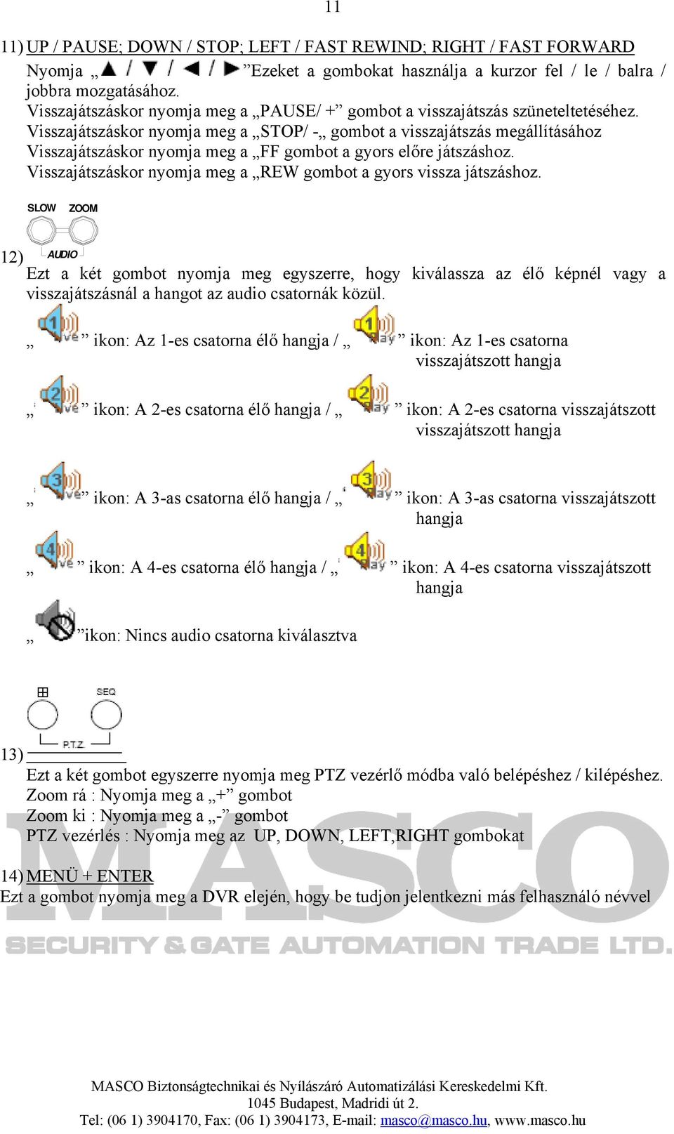 Visszajátszáskor nyomja meg a STOP/ - gombot a visszajátszás megállításához Visszajátszáskor nyomja meg a FF gombot a gyors előre játszáshoz.