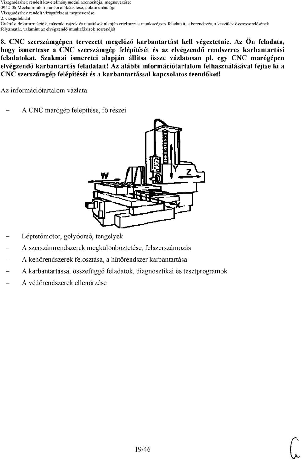 egy CNC marógépen elvégzendő karbantartás feladatait!