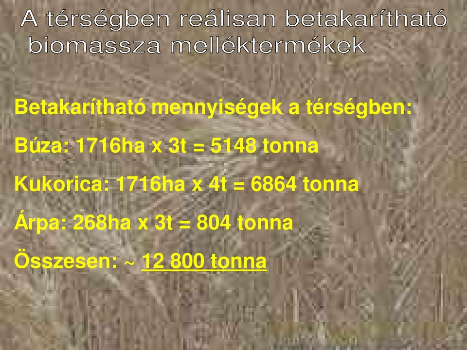 tonna Kukorica: 1716ha 4t = 6864