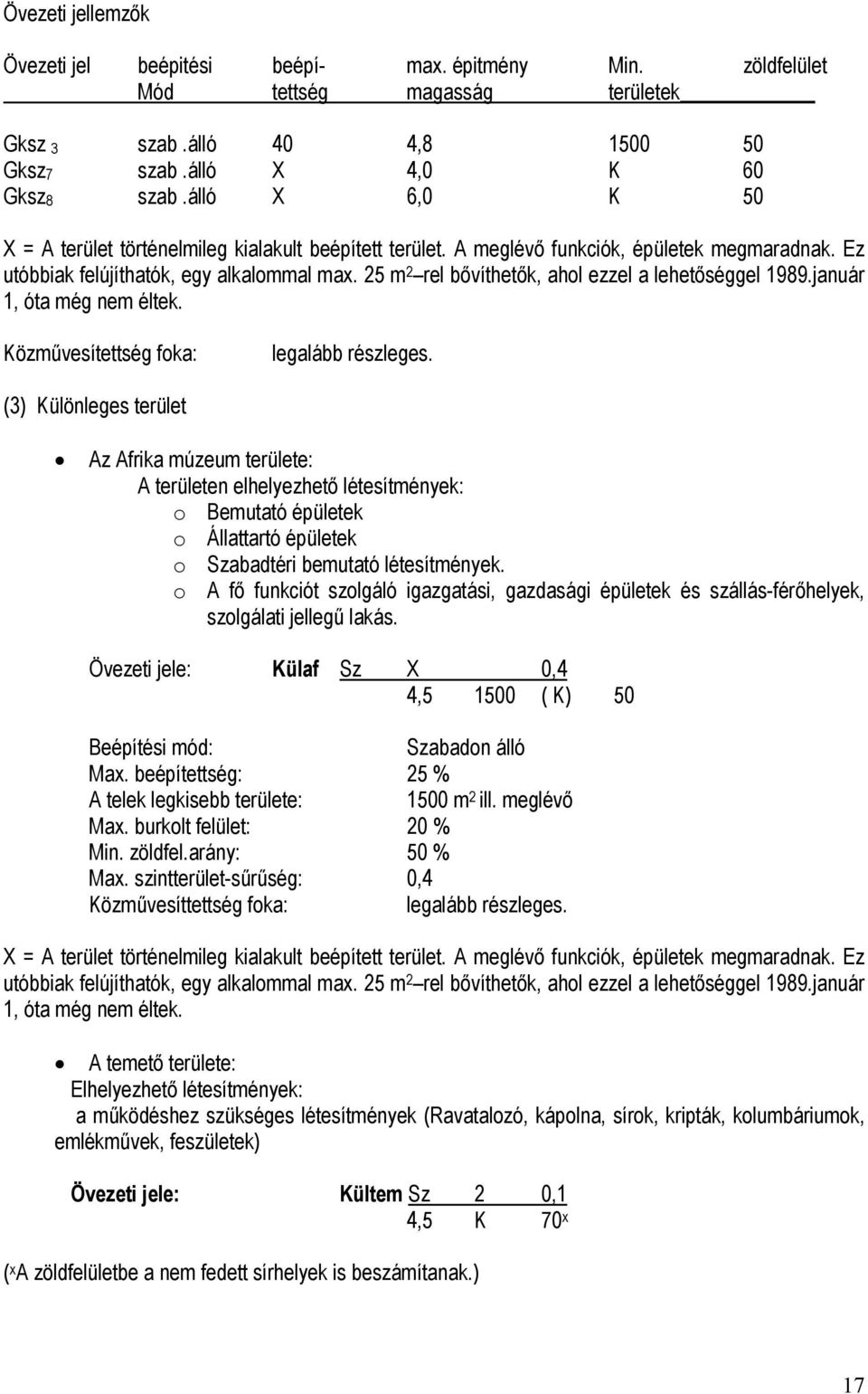 25 m 2 rel bővíthetők, ahol ezzel a lehetőséggel 1989.január 1, óta még nem éltek. Közművesítettség foka: legalább részleges.