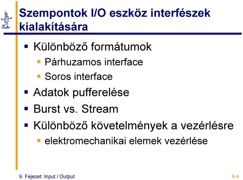 pufferelése Burst vs.