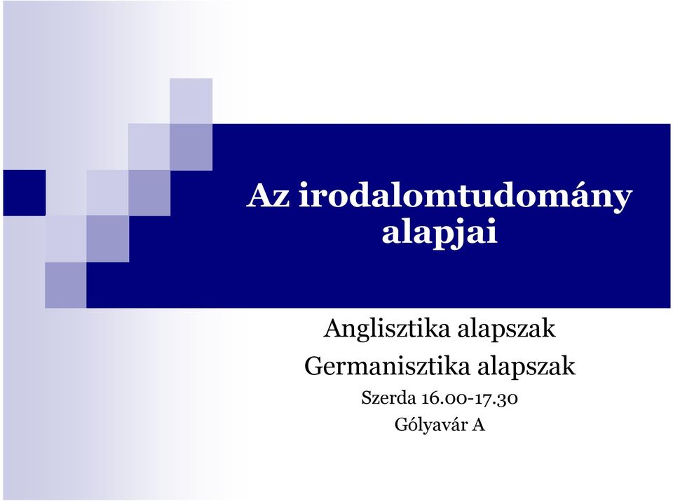 alapszak Germanisztika