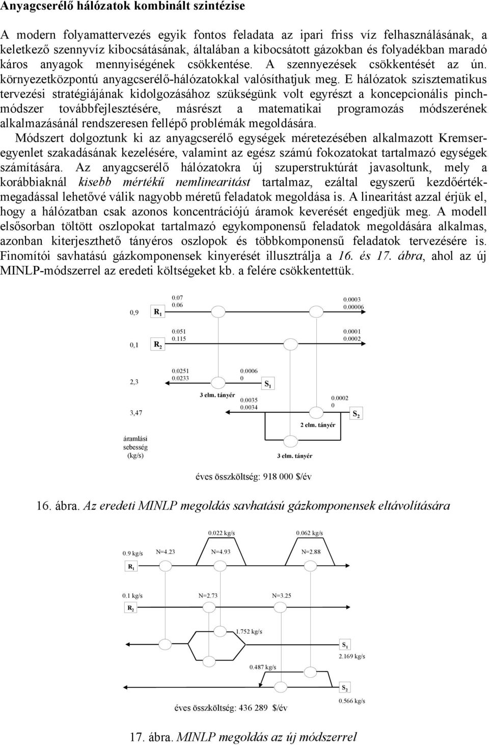 E hálózatok szisztematikus tervezési stratégiájának kidolgozásához szükségünk volt egyrészt a koncepcionális pinchmódszer továbbfejlesztésére, másrészt a matematikai programozás módszerének