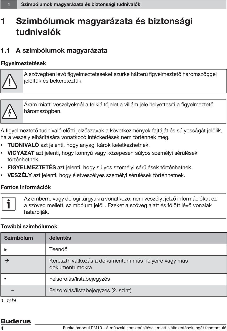 Áram miatti veszélyeknél a felkiáltójelet a villám jele helyettesíti a figyelmeztető háromszögben.