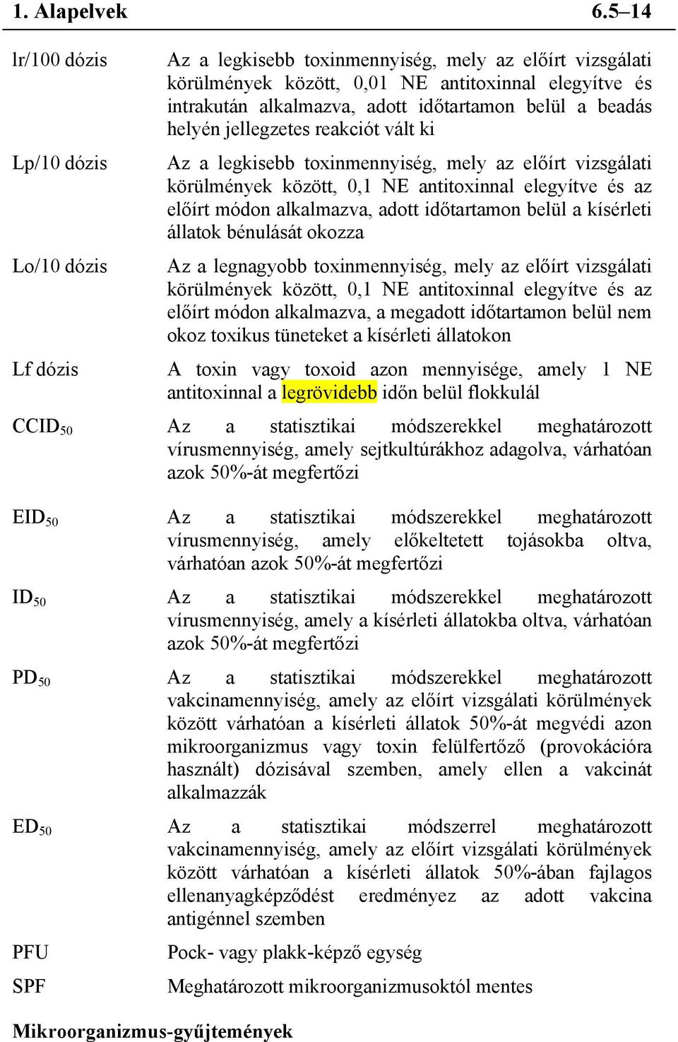 időtartamon belül a beadás helyén jellegzetes reakciót vált ki Az a legkisebb toxinmennyiség, mely az előírt vizsgálati körülmények között, 0,1 NE antitoxinnal elegyítve és az előírt módon