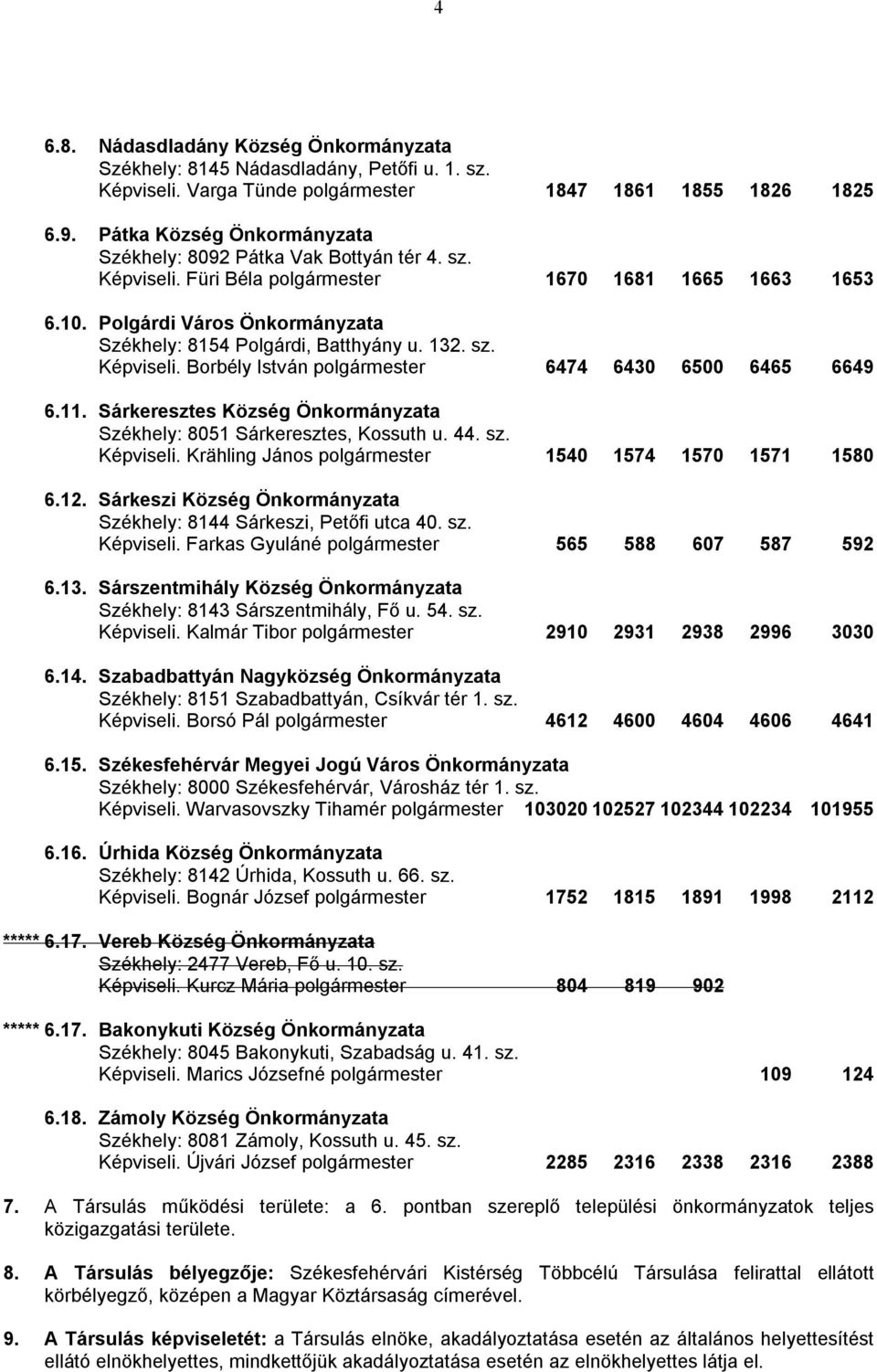 11. Sárkeresztes Község Önkormányzata Székhely: 8051 Sárkeresztes, Kossuth u. 44. sz. Képviseli. Krähling János 1540 1574 1570 1571 1580 6.12.