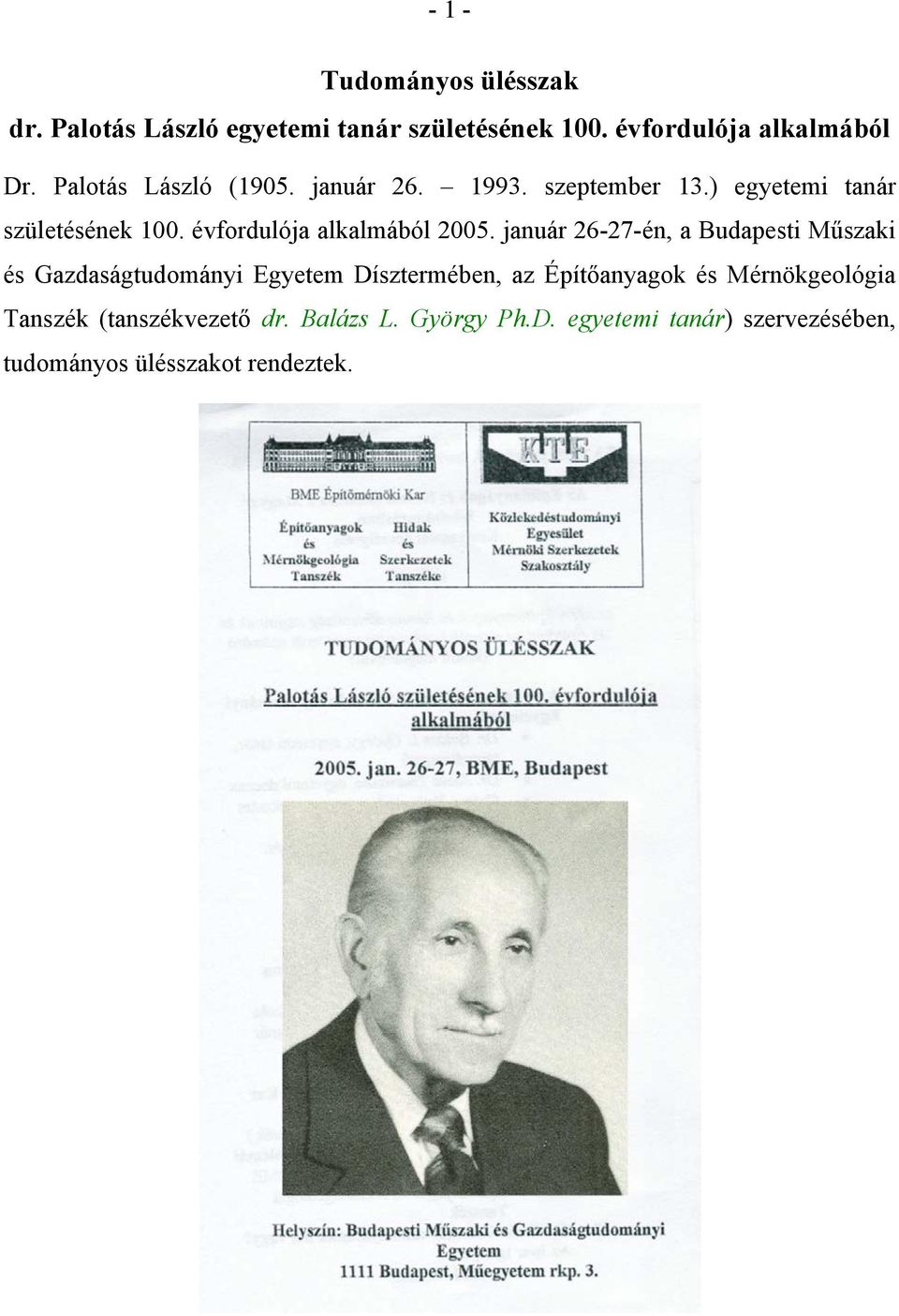 évfordulója alkalmából 2005.