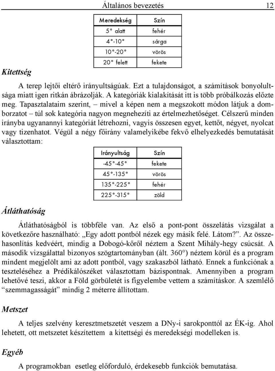 Célszerű minden irányba ugyanannyi kategóriát létrehozni, vagyis összesen egyet, kettőt, négyet, nyolcat vagy tizenhatot.