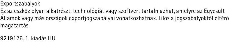 Egyesült Államok vagy más országok exportjogszabályai