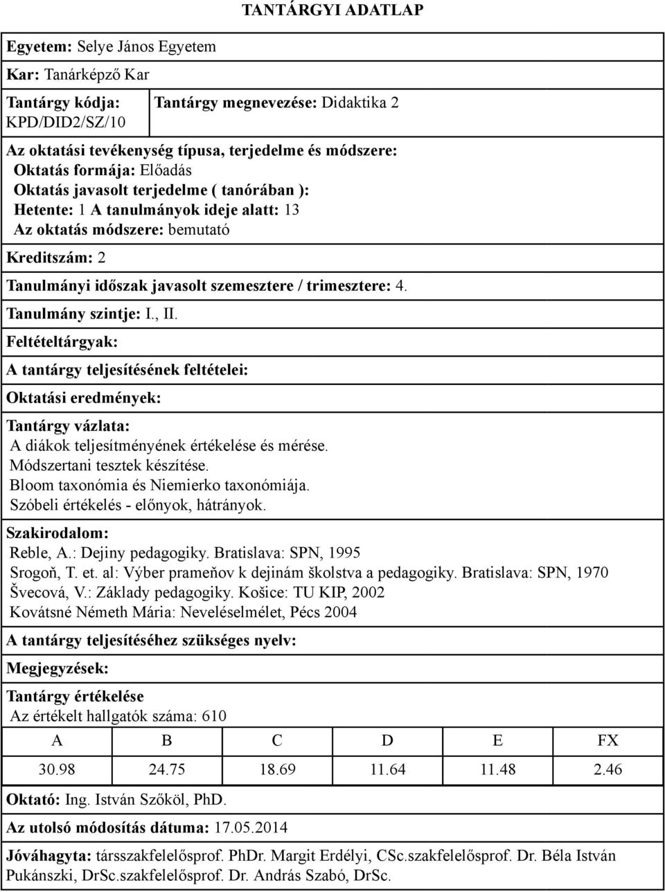 : Dejiny pedagogiky. Bratislava: SPN, 1995 Srogoň, T. et. al: Výber prameňov k dejinám školstva a pedagogiky. Bratislava: SPN, 1970 Švecová, V.: Základy pedagogiky.