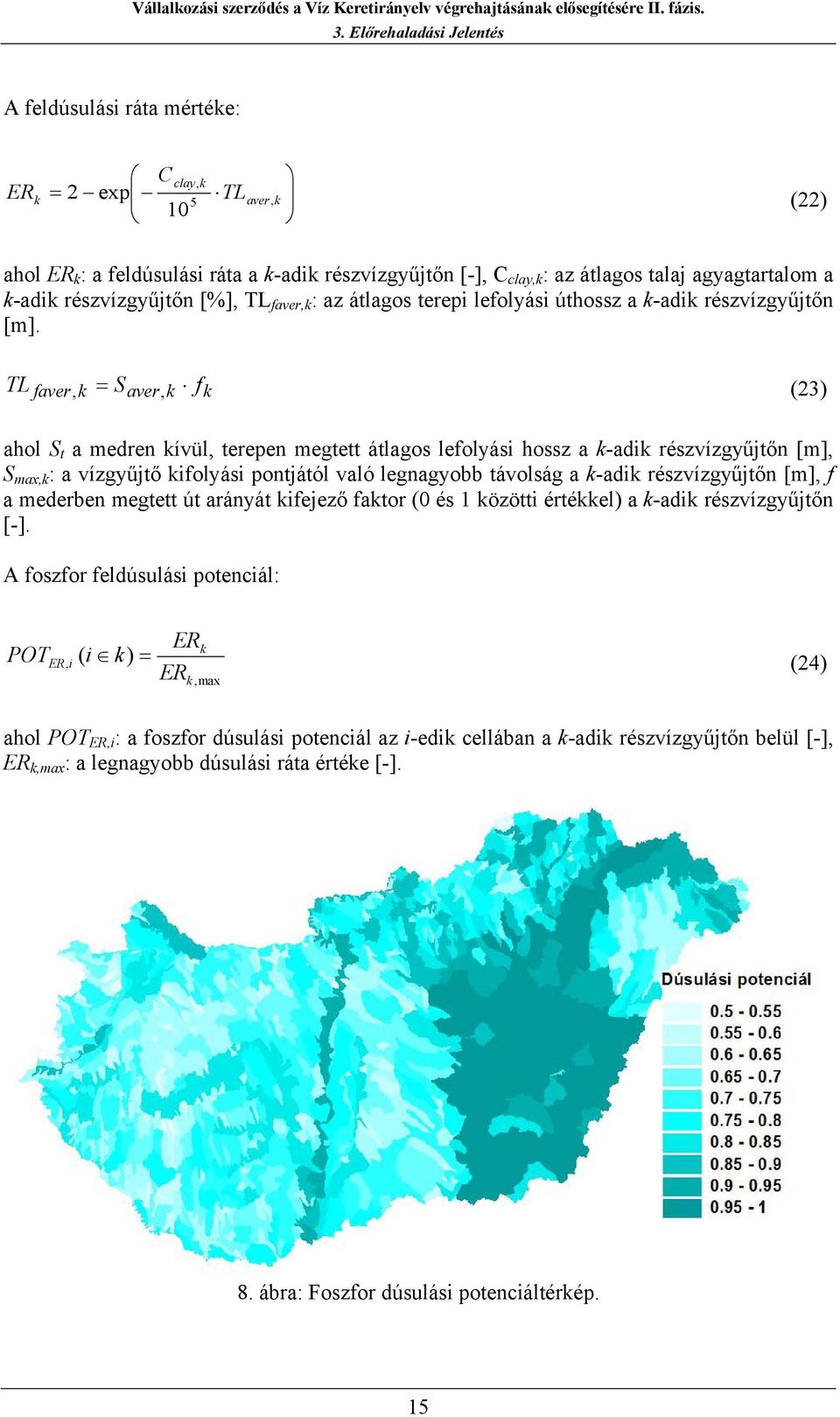 részvízgyűjtőn [%], TL faver,k : az átlagos terep lefolyás úthossz a k-adk részvízgyűjtőn [m].