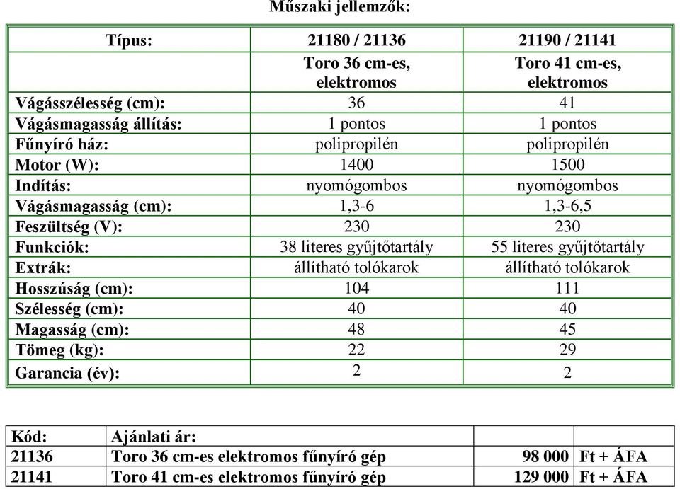 38 literes gyűjtőtartály 55 literes gyűjtőtartály Extrák: állítható tolókarok állítható tolókarok Hosszúság (cm): 104 111 Szélesség (cm): 40 40 Magasság (cm): 48 45