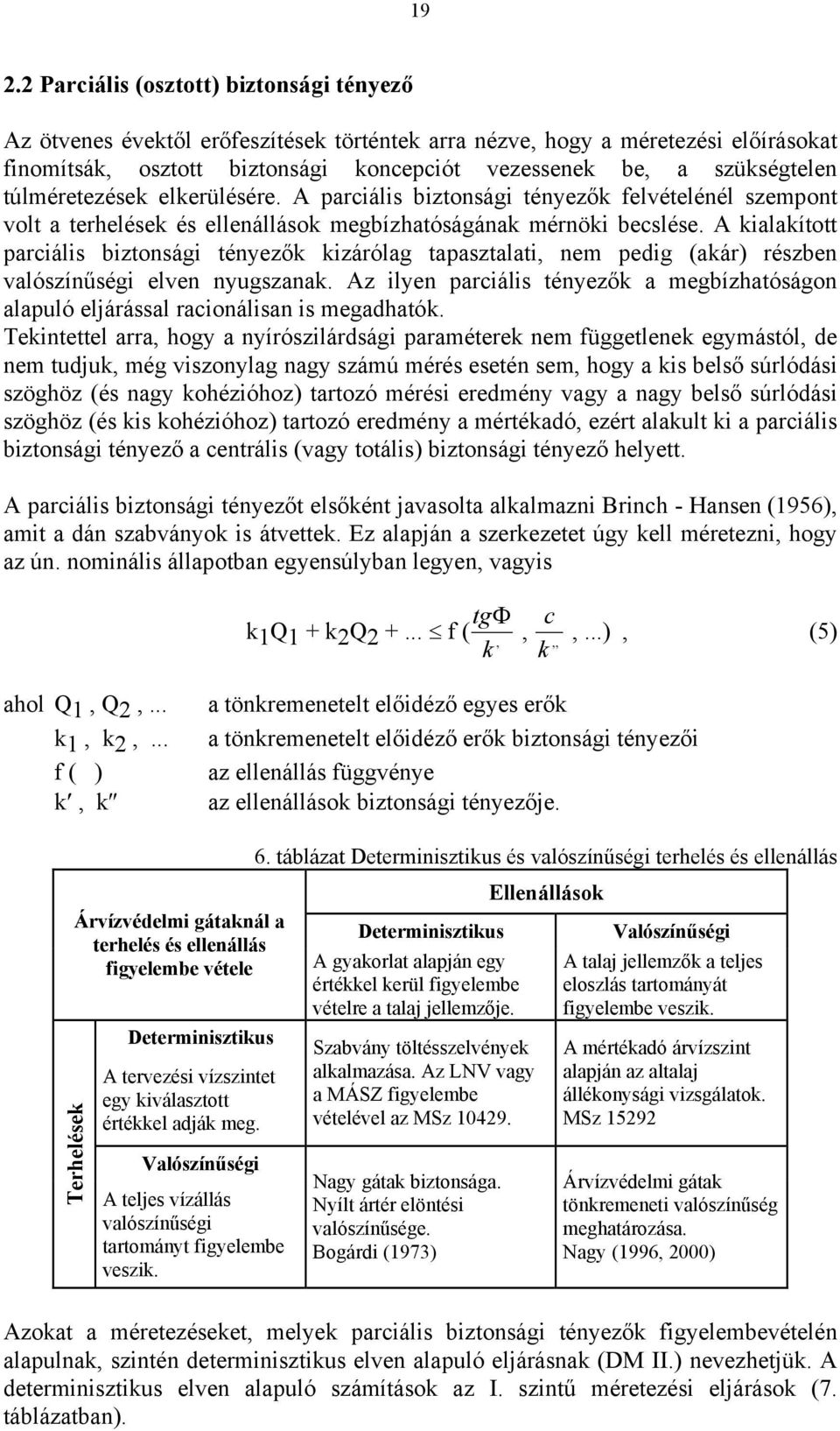 A kialakított parciális biztonsági tényez k kizárólag tapasztalati, nem pedig (akár) részben valószín ségi elven nyugszanak.