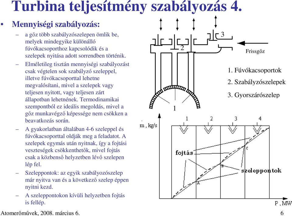 2 3 Frissgız Elméletileg tisztán mennyiségi szabályozást csak végtelen sok szabályzó szeleppel, illetve fúvókacsoporttal lehetne megvalósítani, mivel a szelepek vagy teljesen nyitott, vagy teljesen