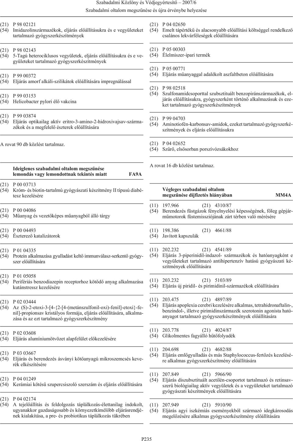 optikailag aktív eritro-3-amino-2-hidroxivajsav-származékok és a megfelelõ észterek A rovat 90 db közlést tartalmaz.