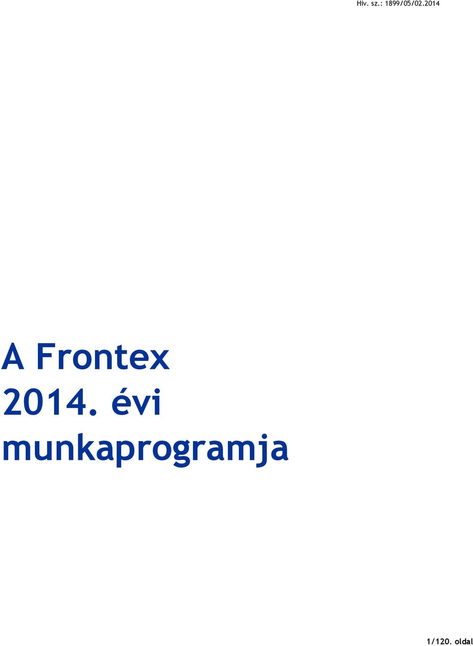 2014 A Frontex