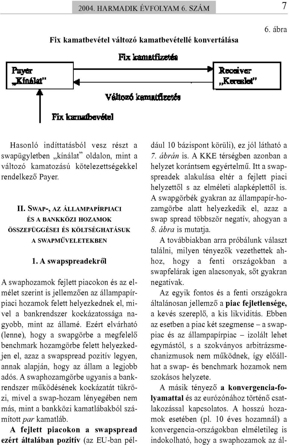 SWAP-, AZ ÁLLAMPAPÍRPIACI ÉS A BANKKÖZI HOZAMOK ÖSSZEFÜGGÉSEI ÉS KÖLTSÉGHATÁSUK A SWAPMÛVELETEKBEN 1.