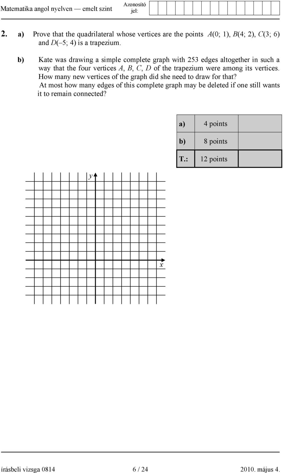 trapezium were among its vertices. How many new vertices of the graph did she need to draw for that?