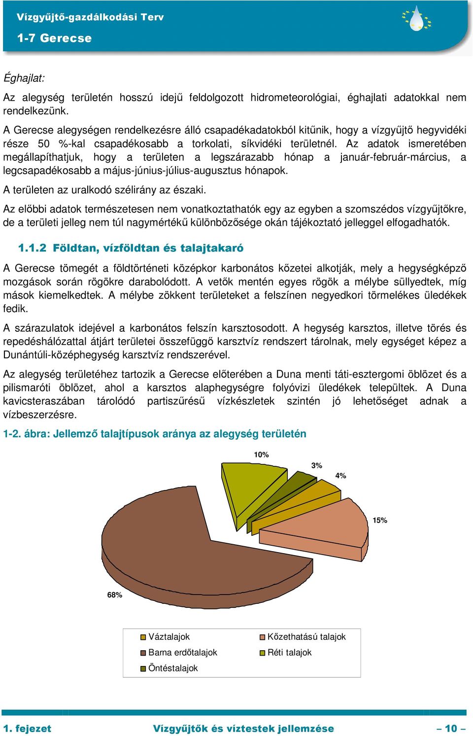 Az adatok ismeretében megállapíthatjuk, hogy a területen a legszárazabb hónap a január-február-március, a legcsapadékosabb a május-június-július-augusztus hónapok.