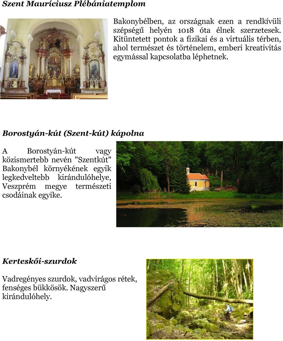 Borostyán-kút (Szent-kút) kápolna A Borostyán-kút vagy közismertebb nevén "Szentkút" Bakonybél környékének egyik legkedveltebb