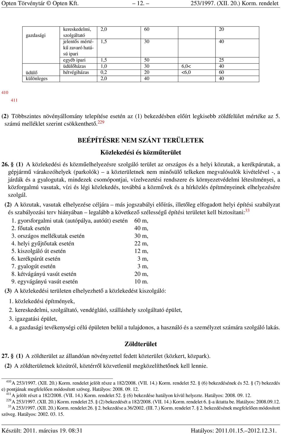 2,0 40 40 410 411 (2) Többszintes növényállomány telepítése esetén az (1) bekezdésben előírt legkisebb zöldfelület mértéke az 5. számú melléklet szerint csökkenthető.