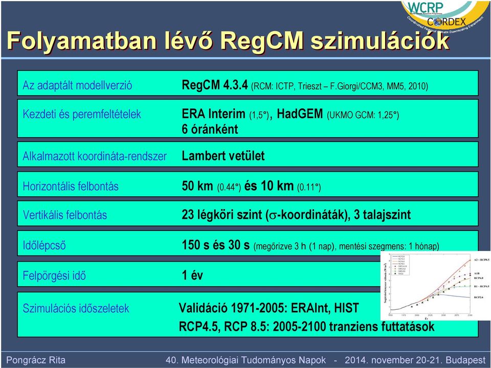 Lambert vetület Horizontális felbontás 50 km (0.44 ) és 10 km (0.