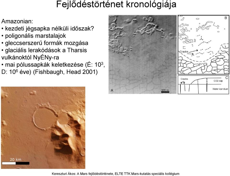 poligonális marstalajok gleccserszerű formák mozgása glaciális