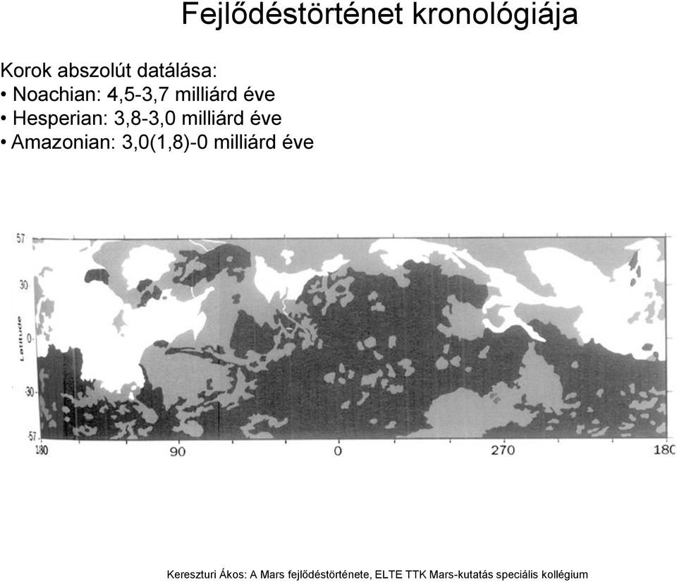 milliárd éve Hesperian: 3,8-3,0