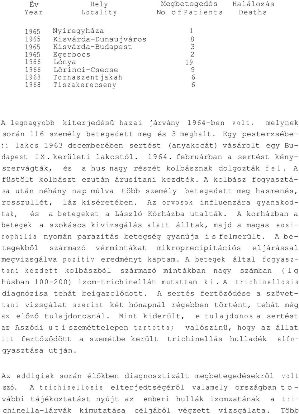 Egy pesterzsébet i lakos 1963 decemberében sertést (anyakocát) vásárolt egy Budapest IX. kerületi lakostól. 1964. februárban a sertést kényszervágták, és a hus nagy részét kolbásznak dolgozták fel.