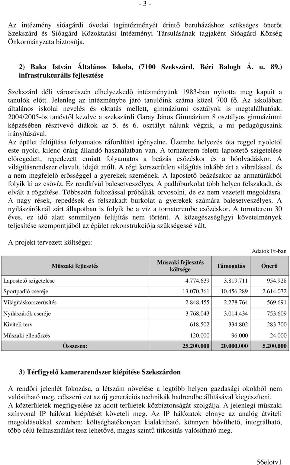 ) infrastrukturális fejlesztése Szekszárd déli városrészén elhelyezkedı intézményünk 1983-ban nyitotta meg kapuit a tanulók elıtt. Jelenleg az intézménybe járó tanulóink száma közel 700 fı.