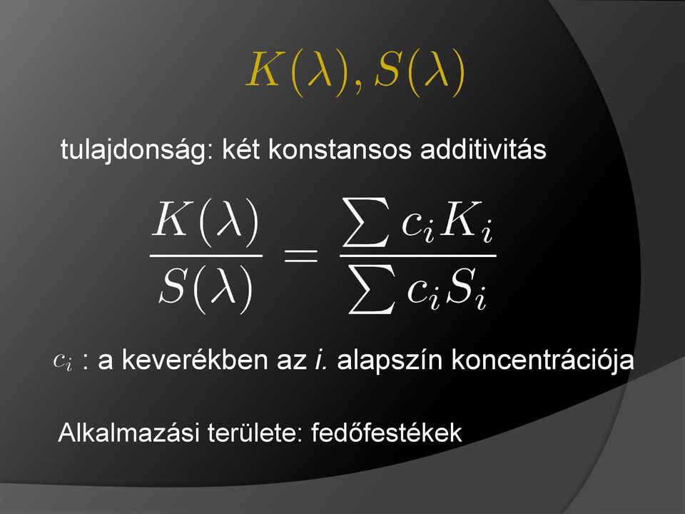 i. alapszín koncentrációja