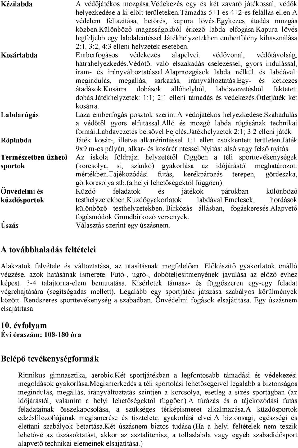 játékhelyzetekben emberfölény kihasználása 2:1, 3:2, 4:3 elleni helyzetek esetében. Kosárlabda Emberfogásos védekezés alapelvei: védővonal, védőtávolság, hátrahelyezkedés.