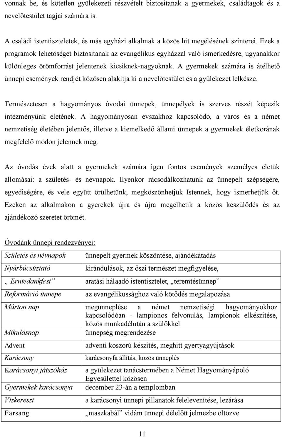 Ezek a programok lehetőséget biztosítanak az evangélikus egyházzal való ismerkedésre, ugyanakkor különleges örömforrást jelentenek kicsiknek-nagyoknak.