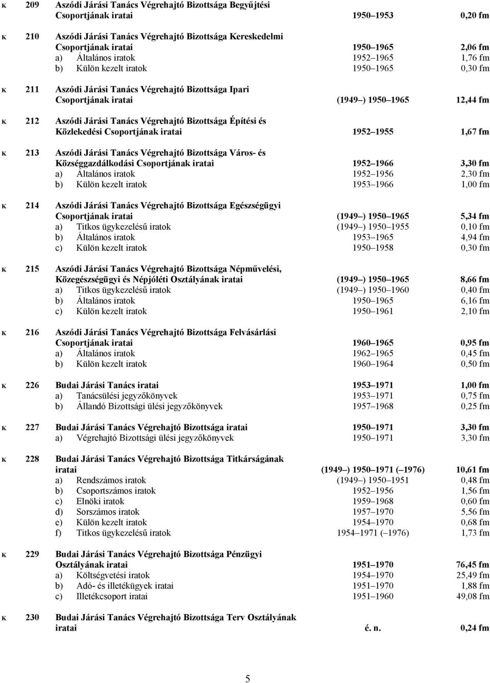 Járási Tanács Végrehajtó Bizottsága Építési és Közlekedési Csoportjának iratai 1952 1955 1,67 fm K 213 Aszódi Járási Tanács Végrehajtó Bizottsága Város- és Községgazdálkodási Csoportjának iratai 1952