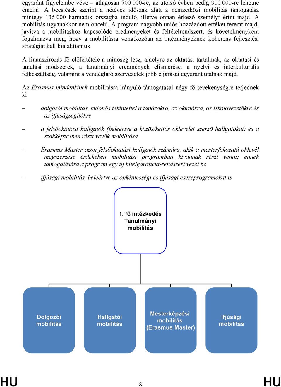 A program nagyobb uniós hozzáadott értéket teremt majd, javítva a mobilitáshoz kapcsolódó eredményeket és feltételrendszert, és követelményként fogalmazva meg, hogy a mobilitásra vonatkozóan az