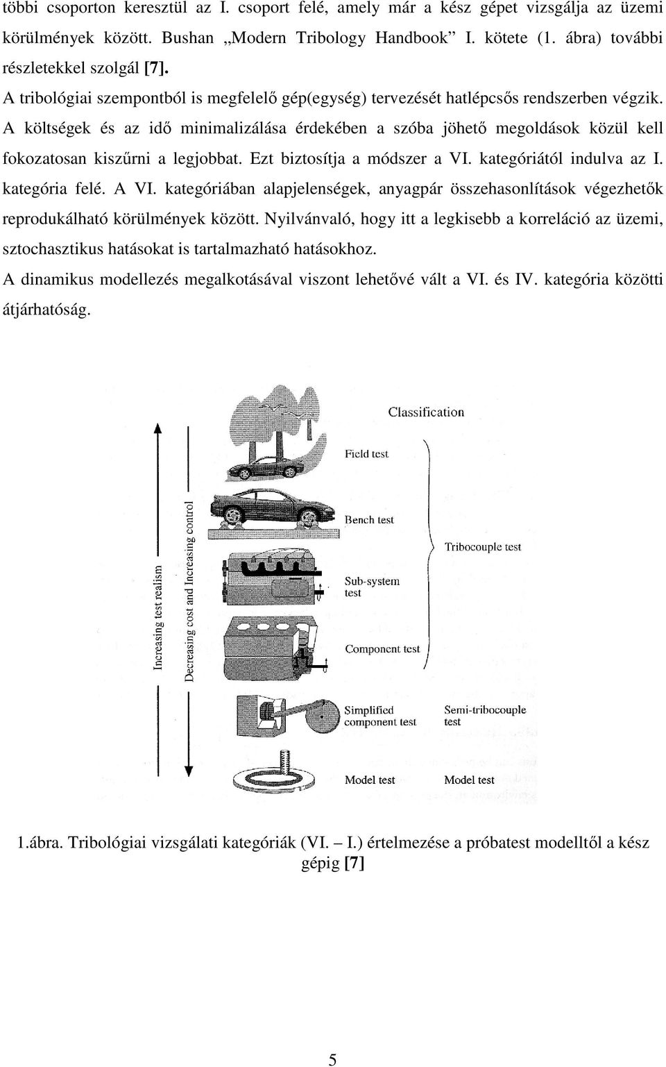 A költségek és az idő minimalizálása érdekében a szóba jöhető megoldások közül kell fokozatosan kiszűrni a legjobbat. Ezt biztosítja a módszer a VI. kategóriától indulva az I. kategória felé. A VI.