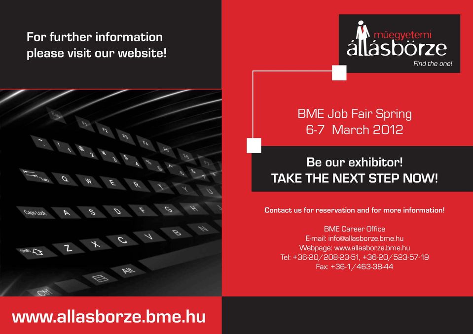 BME Job Fair Spring 6-7 March 2012 Be our