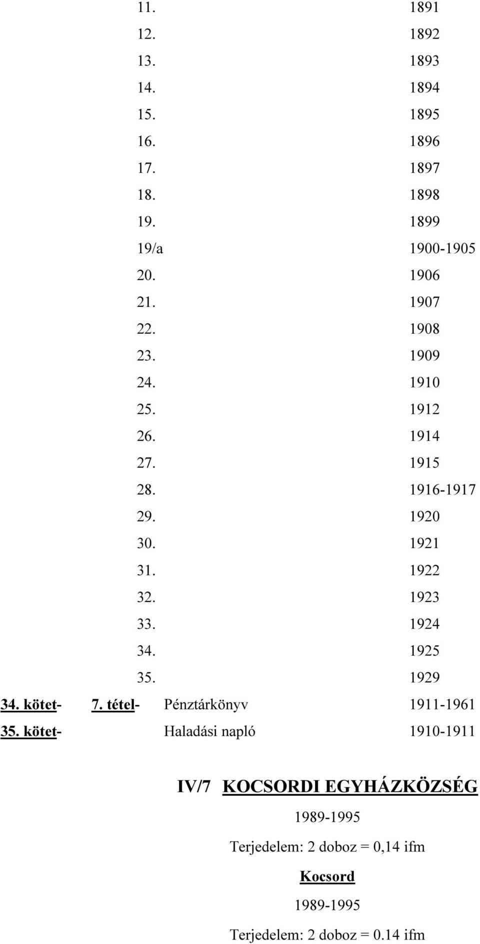 1923 33. 1924 34. 1925 35. 1929 34. kötet- 7. tétel- Pénztárkönyv 1911-1961 35.