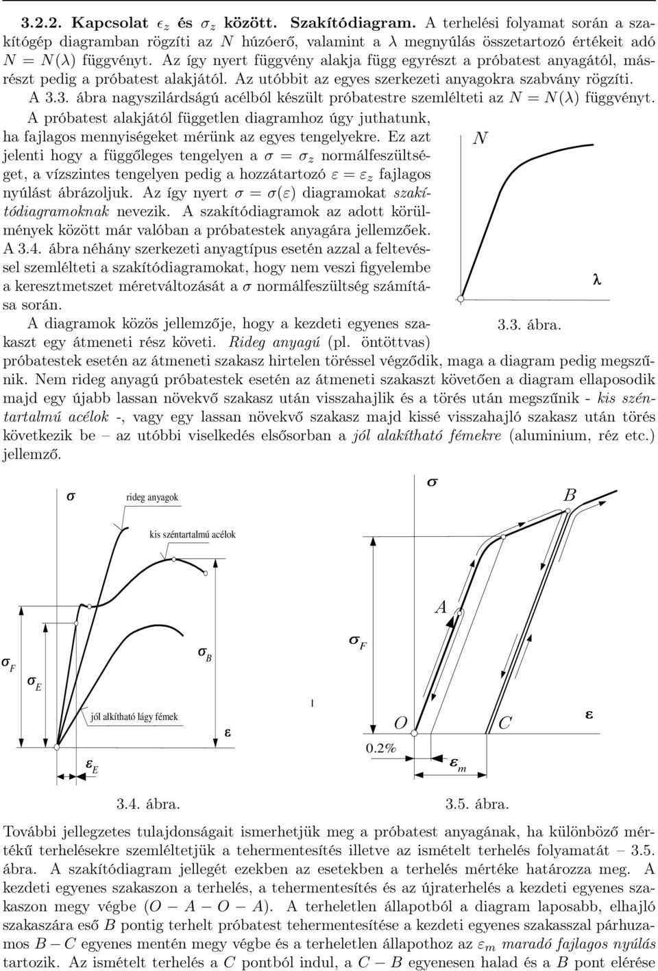 3. ábra nagyszilárdságú acélból készült próbatestre szemlélteti az N = N(λ) függvényt. A próbatest alakjától független diagramhoz úgy juthatunk, ha fajlagos mennyiségeket mérünk az egyes tengelyekre.