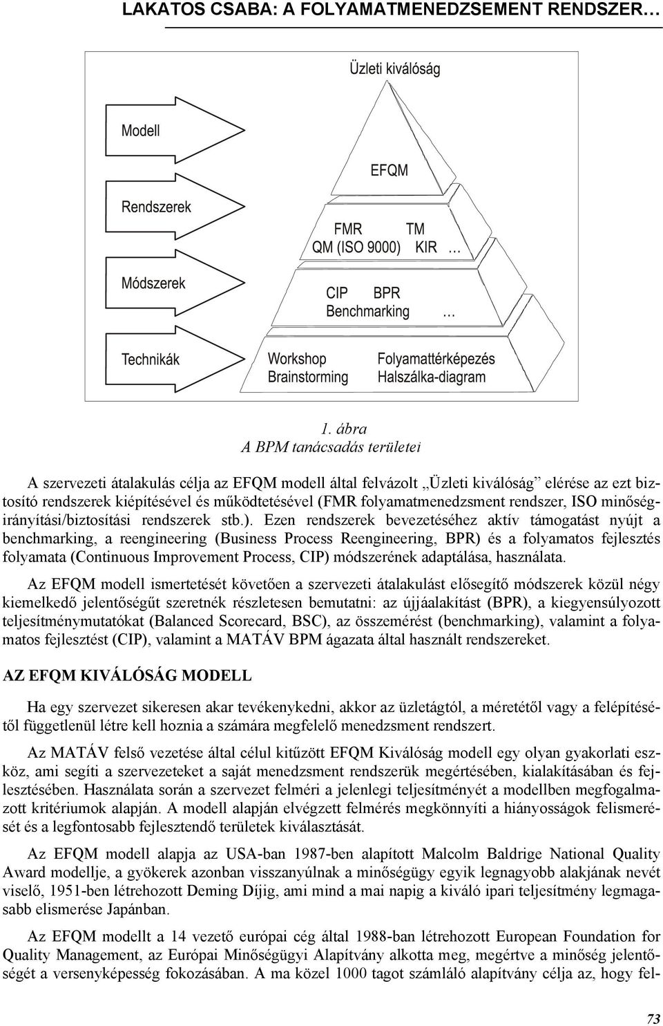 folyamatmenedzsment rendszer, ISO minőségirányítási/biztosítási rendszerek stb.).